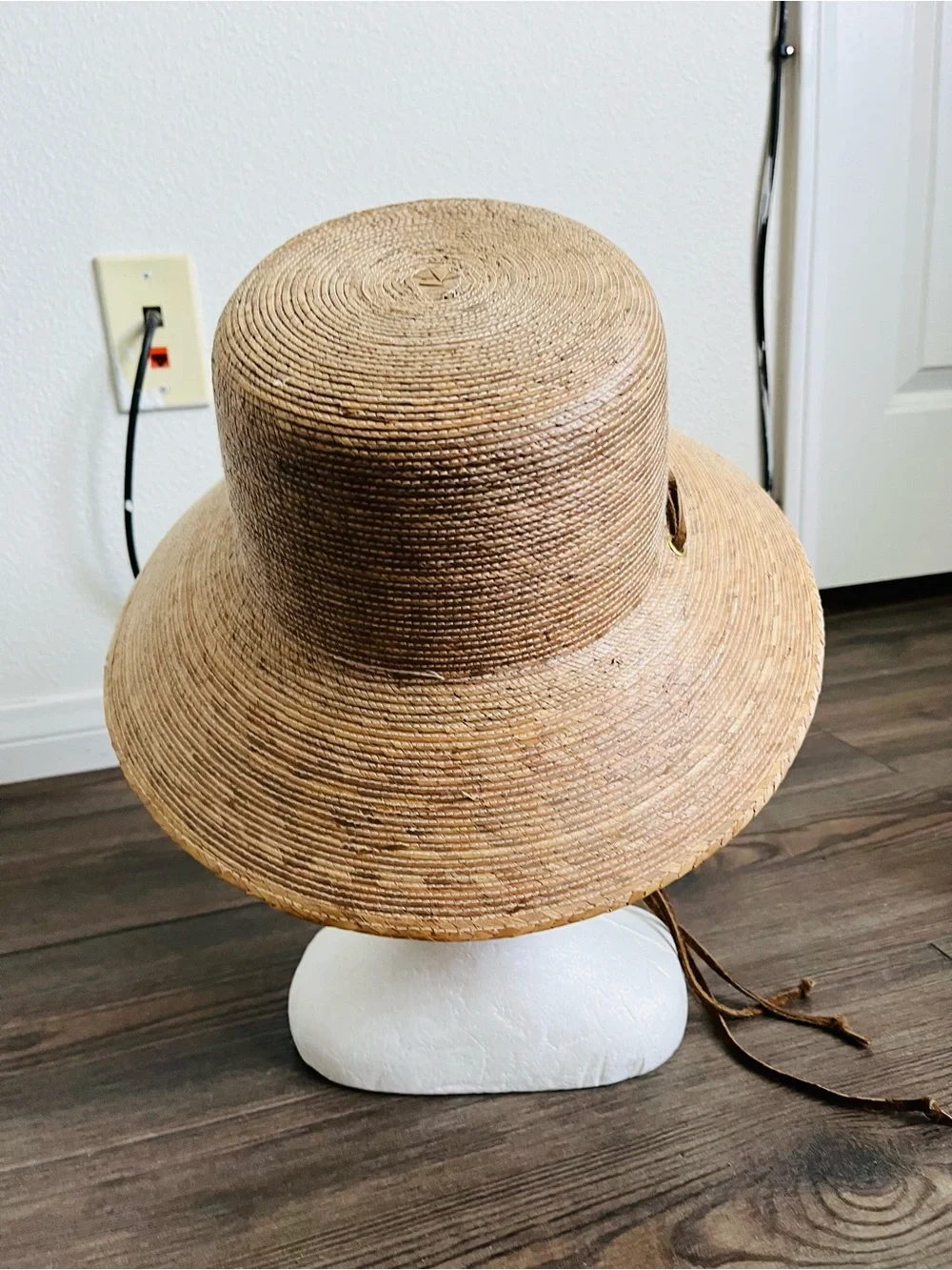 Natural Straw Sun Hat with Leather Tie
